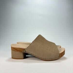 Dansko Maci Sandals Beige Leather Slip On Comfort Slides Women Size US 7.5 EU 38